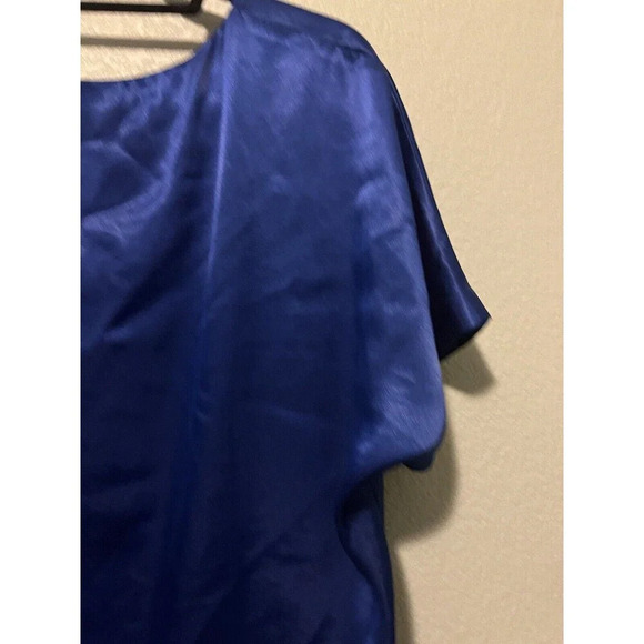 Vintage Christian Dior Women's Royal Blue Embroidered Night Gown Size L/XL - Picture 13 of 16